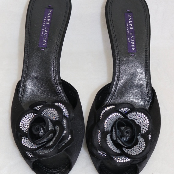 Ralph Lauren Purple Label Flower Slides size 9 1/2 - Picture 1 of 9